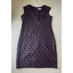 Jackie Jon New York Purple Sequin Women's 14 Dress Wedding Prom Homecoming Dance